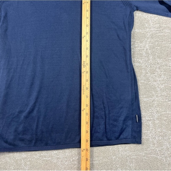 John Varvatos Collection Luxury Mens Sweater - Mercerized Ink Blue Small Cotton - Picture 4 of 6